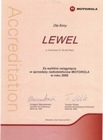 Za wybitne osiągnięcia w sprzedaży radiotelefonów MOTOROLA 2006